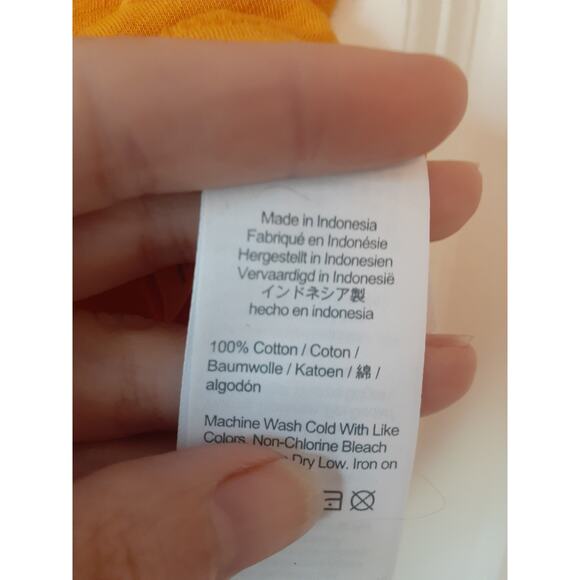 J. Crew Vintage Cotton Orange Short Sleeve V Neck T Shirt S NEW Minimalist - Picture 4 of 5